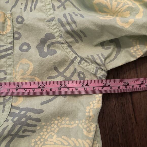 BASIC OPTIONS men's XL button front collared Pocket shirt Short Sleeve AOP 90s - Picture 7 of 8